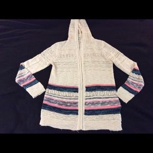 Mudd Hoodie Sweater Open Front Loose Knit Size 16